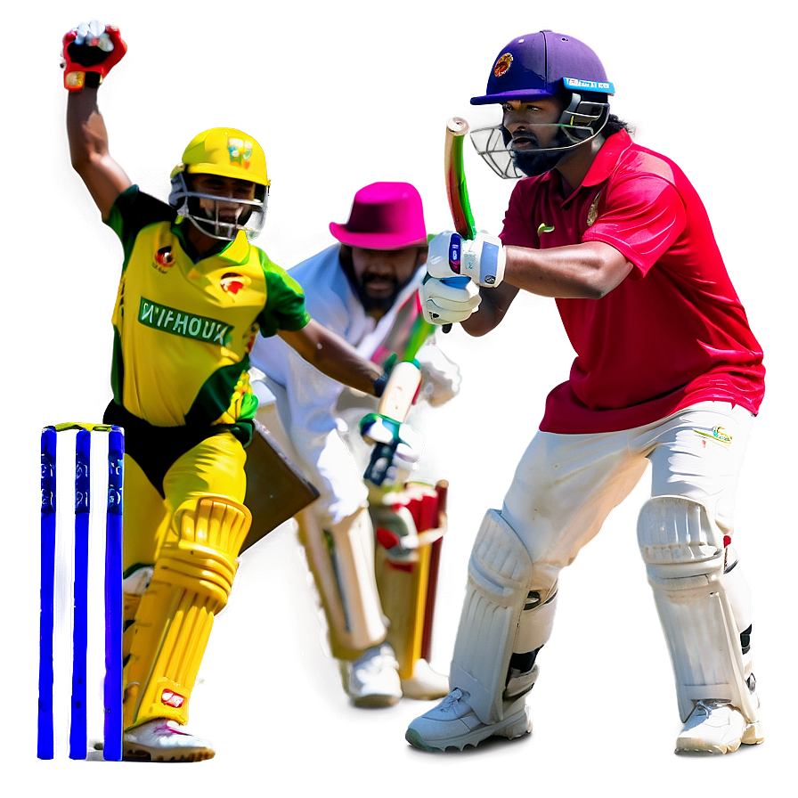 Action-packed Cricket Match Png Cuf8 PNG Image