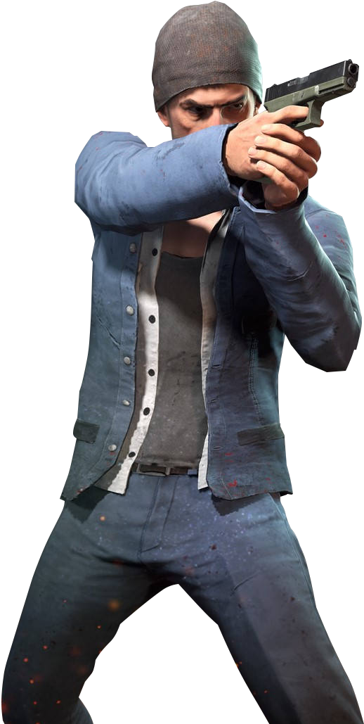 Action Ready Gunman Character PNG Image