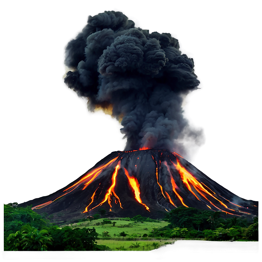 Active Volcano Landscape Png Pal PNG Image