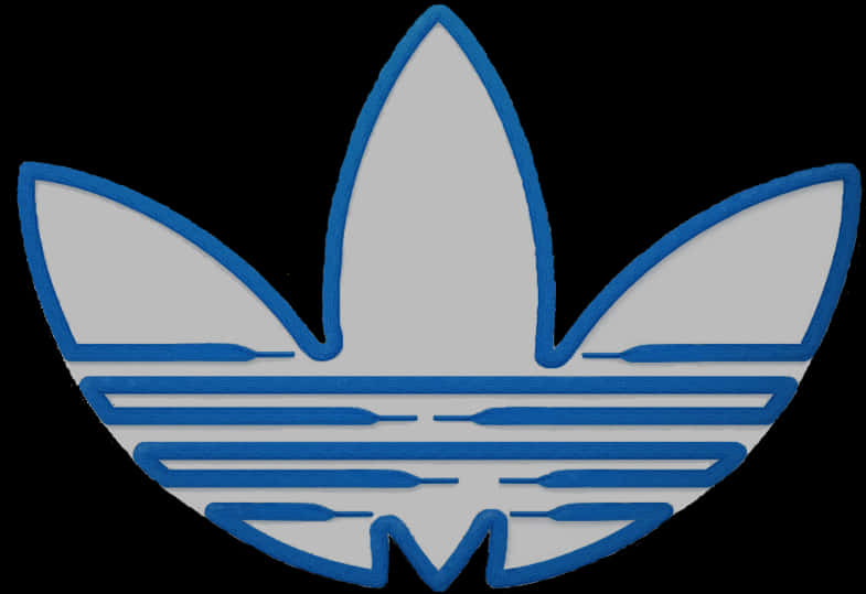 Adidas Trefoil Logo Blue Outline PNG Image