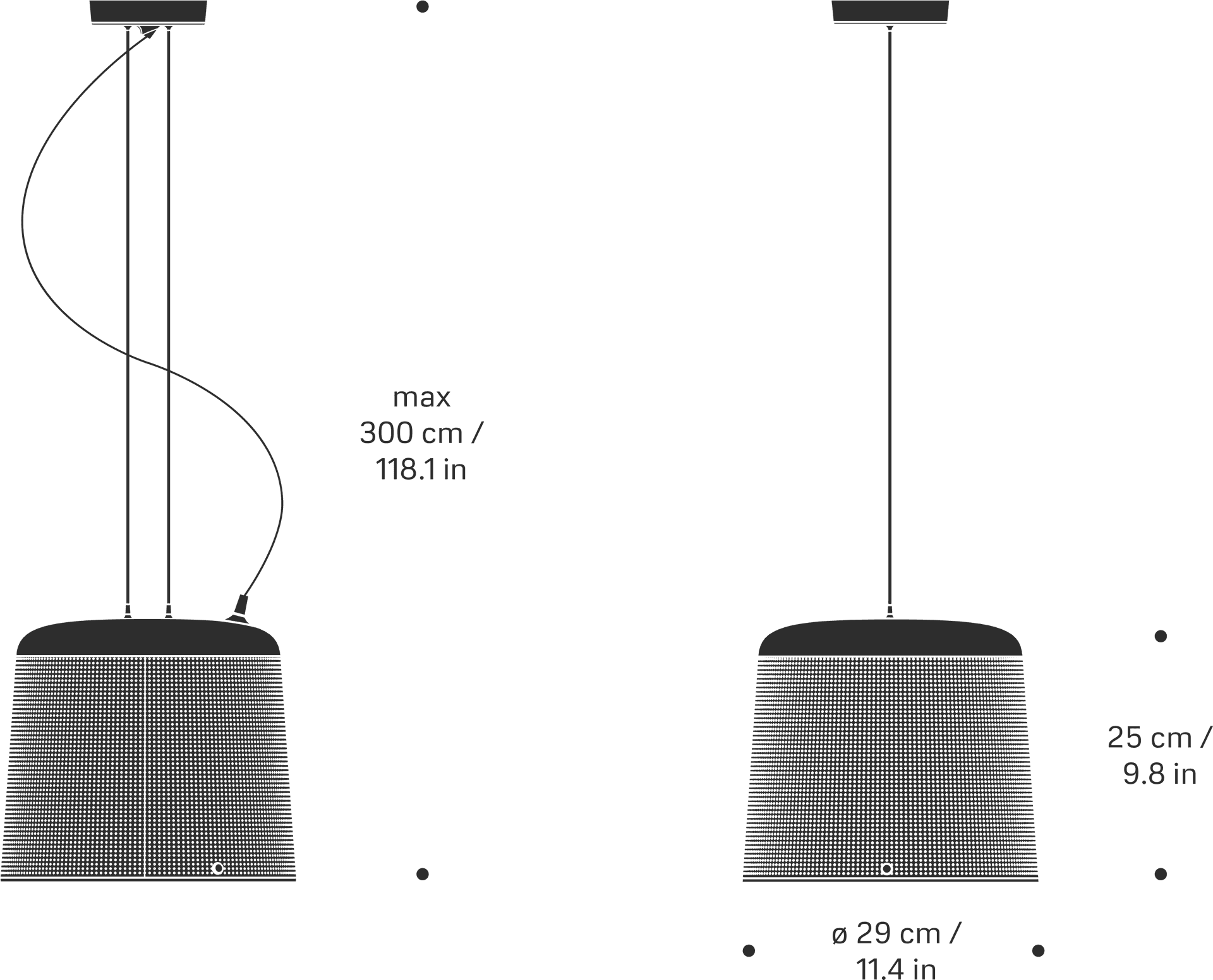 Adjustable Hanging Lights Diagram PNG Image