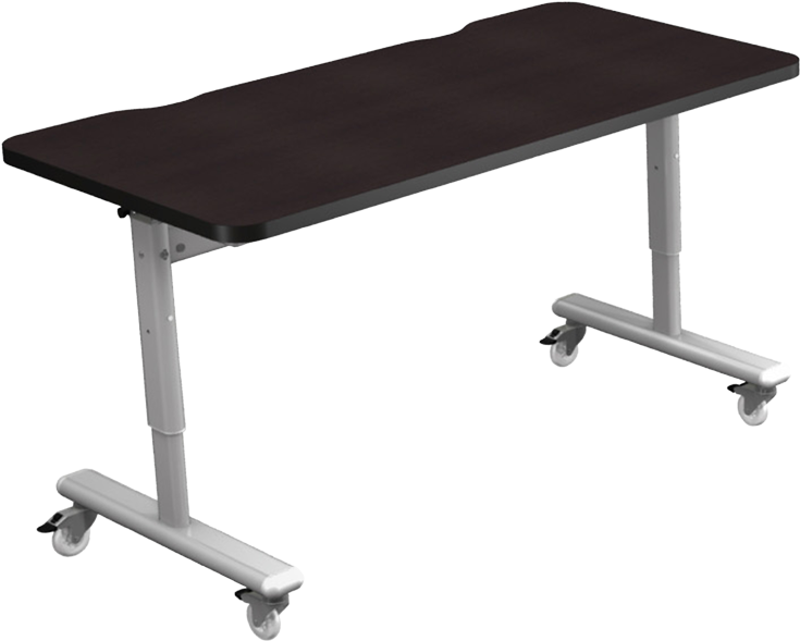 Adjustable Overbed Tablewith Wheels PNG Image