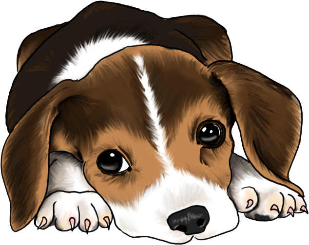 Adorable Beagle Puppy Illustration PNG Image