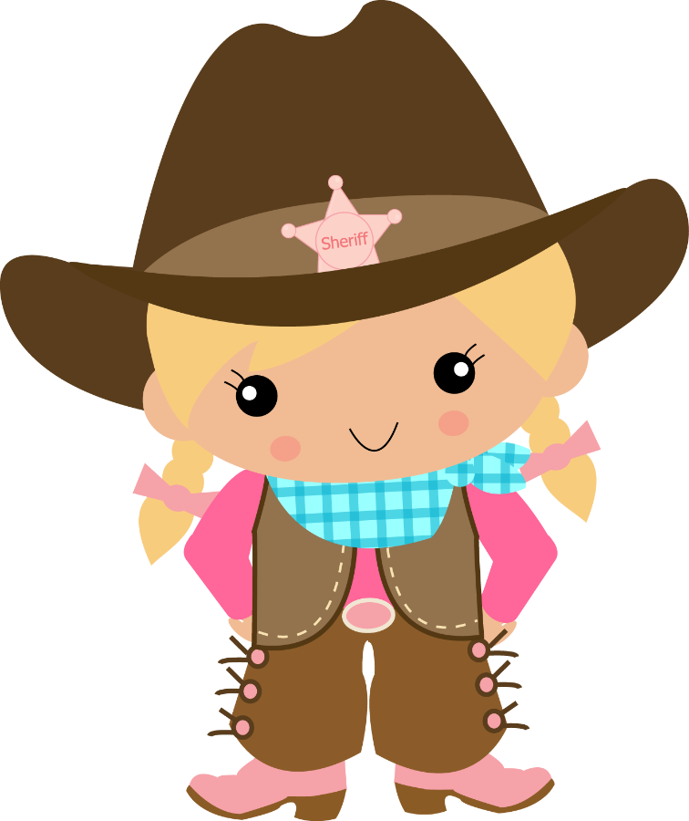 Adorable Cartoon Cowgirl Sheriff PNG Image