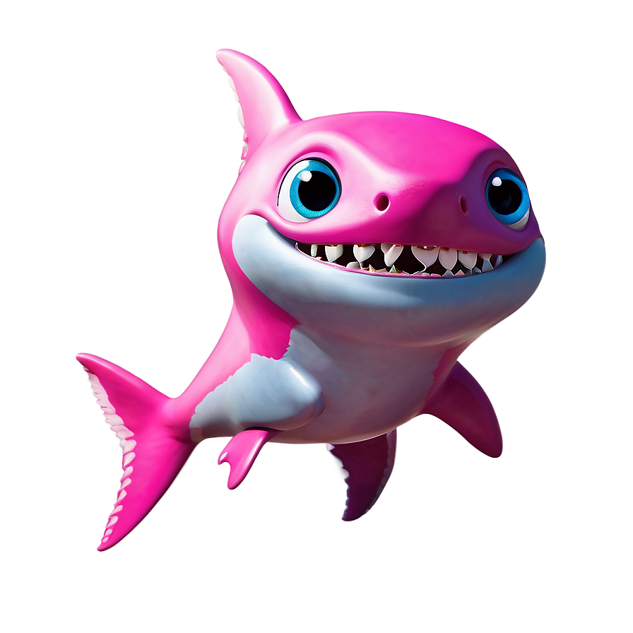 Adorable Pink Baby Shark Illustration Png 05262024 PNG Image