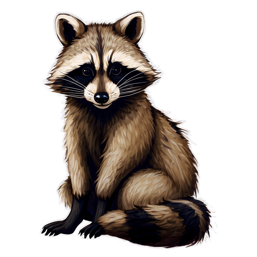 Adorable Raccoon Artwork Png Yxo79 PNG Image