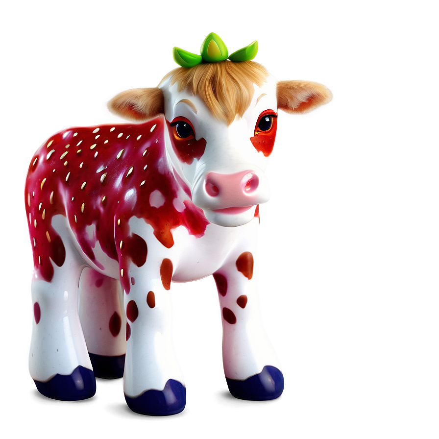 Adorable Strawberry Cow Clipart Png Ovf26 PNG Image