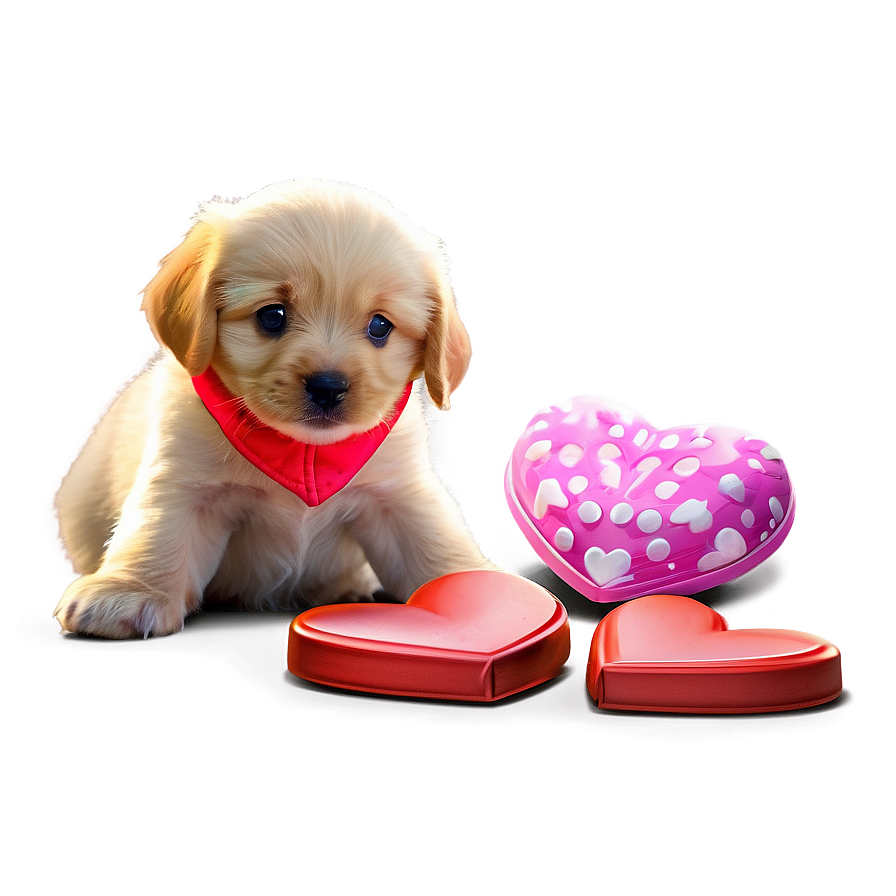 Adorable Valentine's Day Puppy Love Png Pje PNG Image