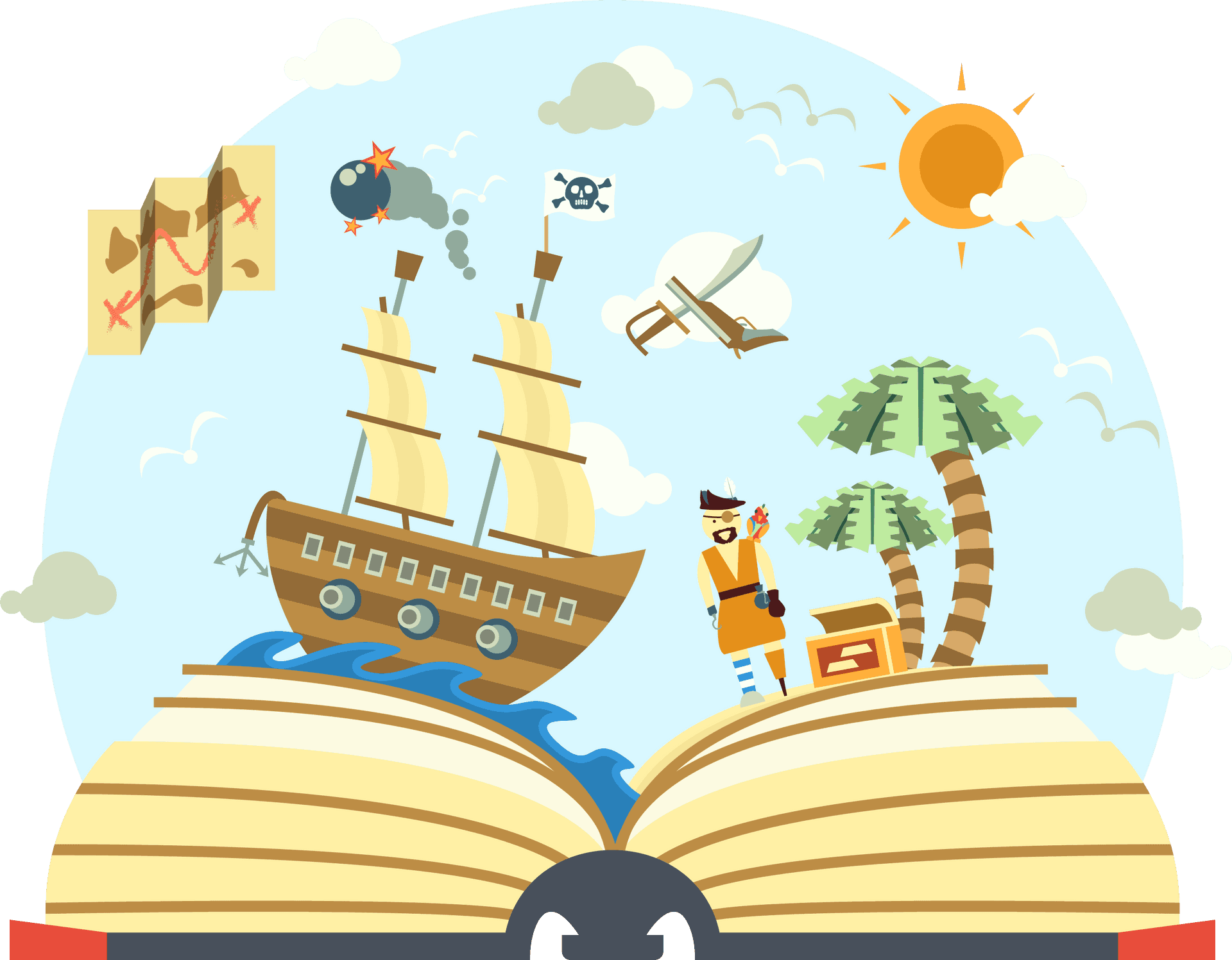 Adventure Tales Open Book PNG Image