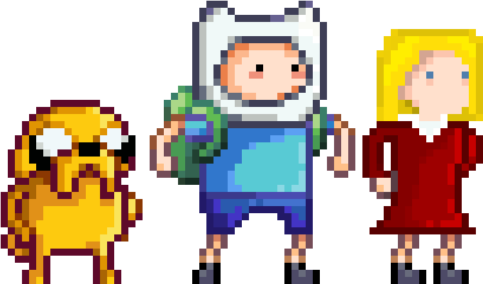 Adventure Time_ Trio_ Pixel Art PNG Image