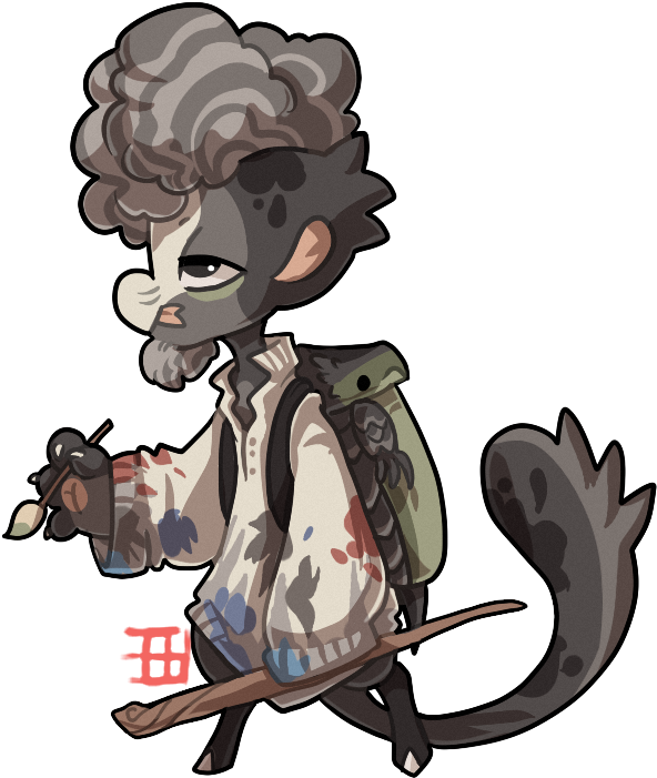 Adventurous Anthropomorphic Skunk Character PNG Image