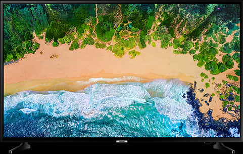 Aerial Beach Viewon L E D T V PNG Image