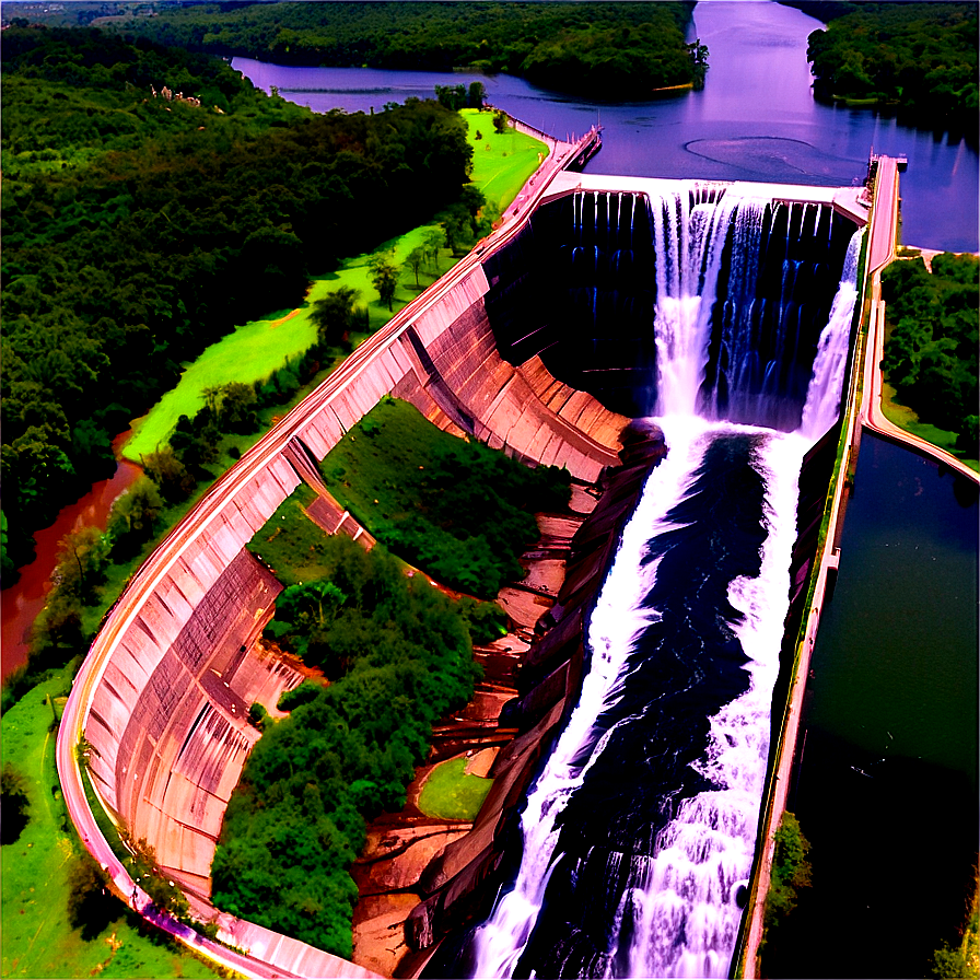 Aerial Shot Of Large Dam Png 49 PNG Image