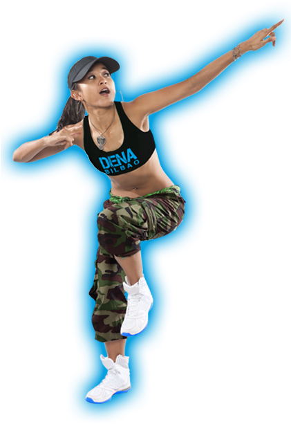 Aerobic Instructor Action Pose PNG Image