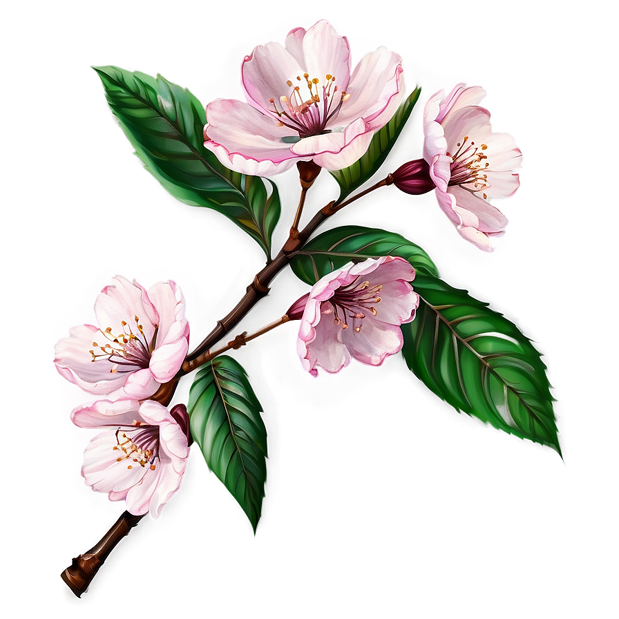 Aesthetic Cherry Blossom Branch Png Kgo PNG Image