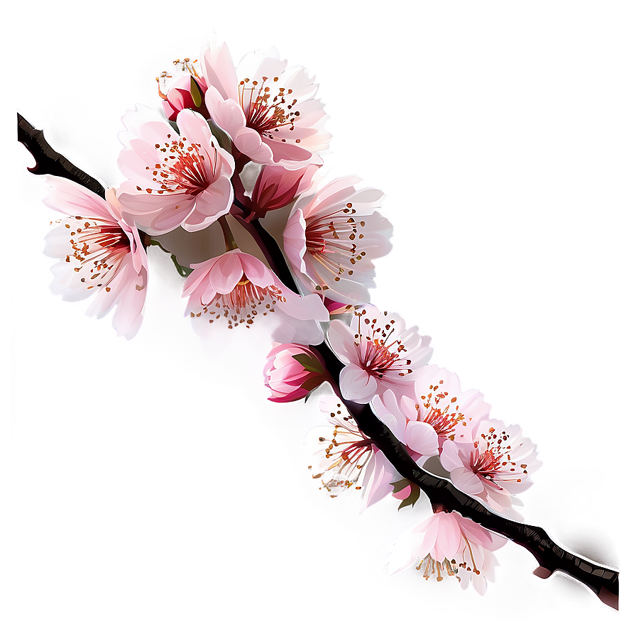 Aesthetic Cherry Blossom Branch Png Ukw PNG Image