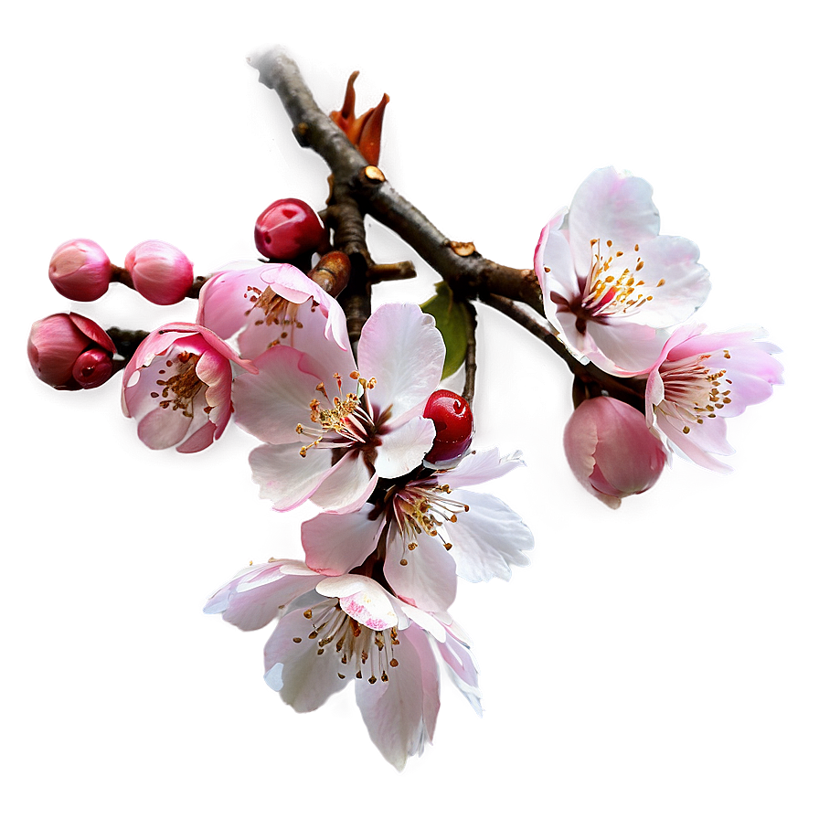 Aesthetic Cherry Blossom Branch Png Yvj15 PNG Image