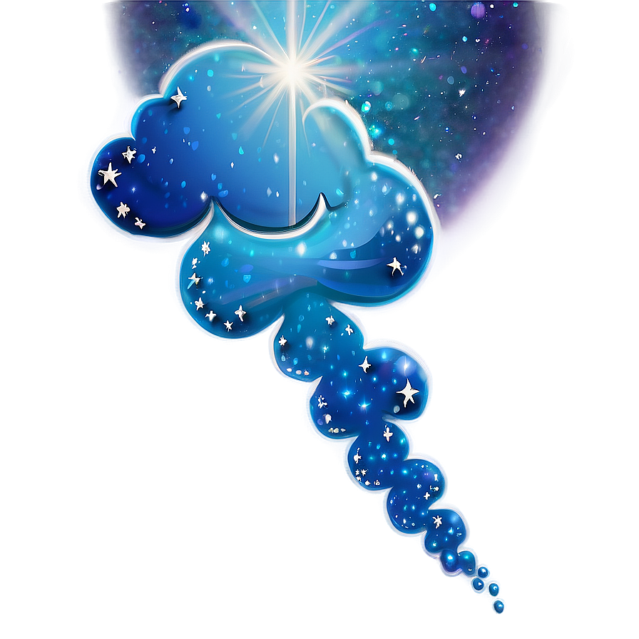 Aesthetic Cloud With Glitter Stars Png 06252024 PNG Image