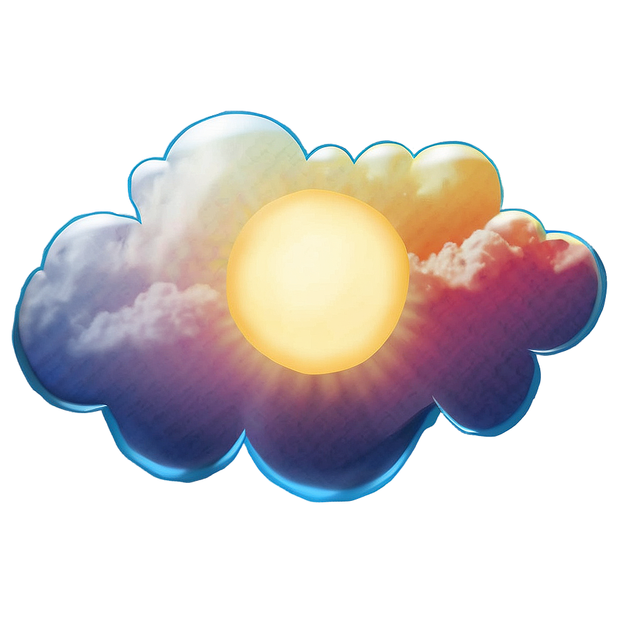 Aesthetic Cloud With Sun Flare Png Cdh PNG Image