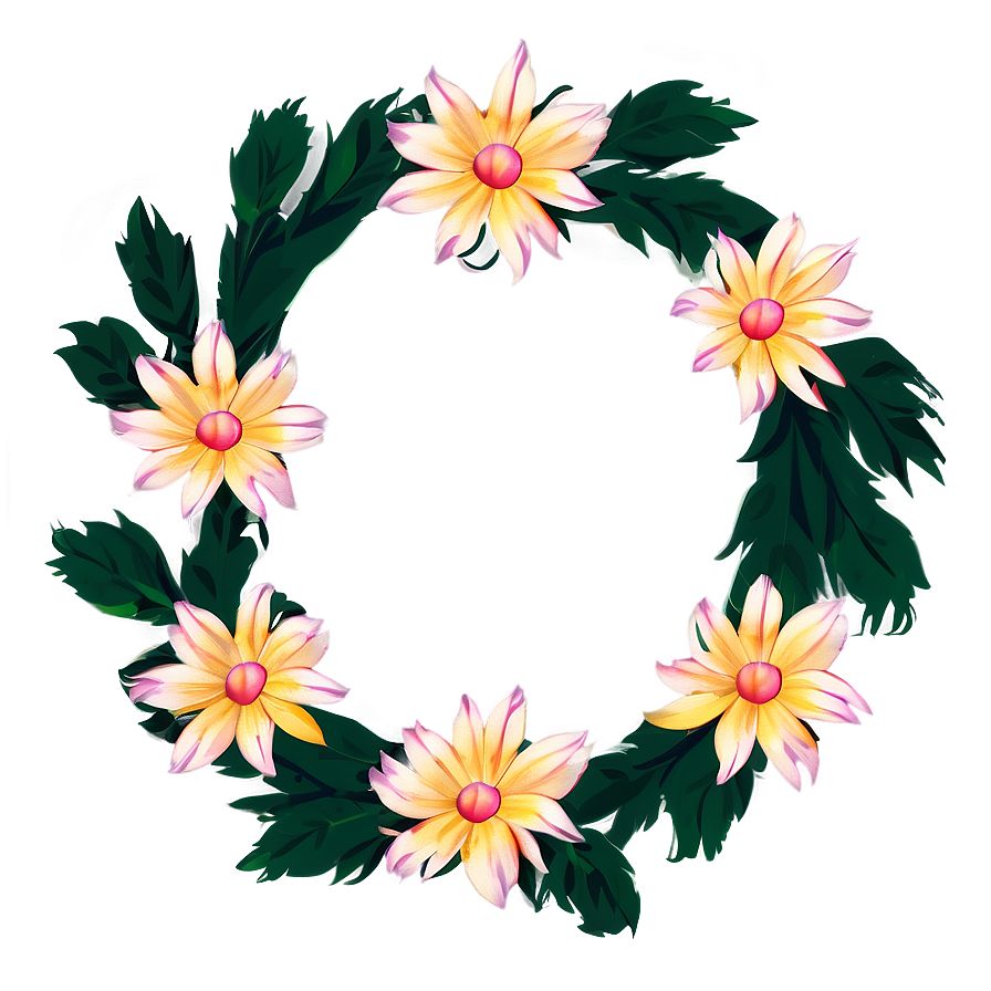 Aesthetic Floral Wreath Png Tvb81 PNG Image