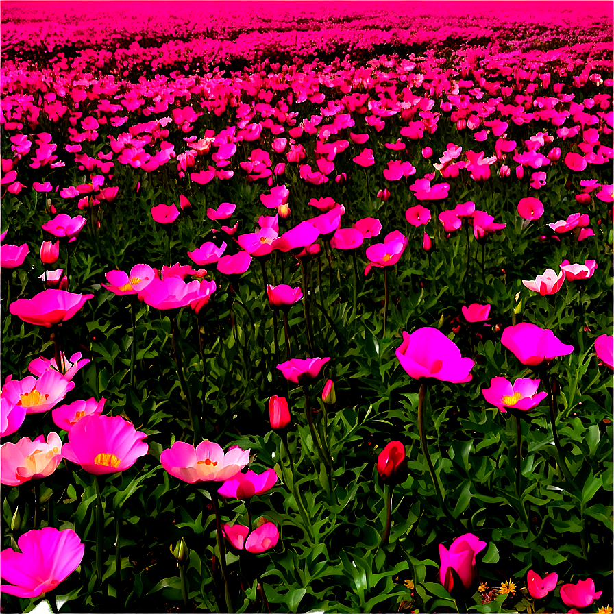 Aesthetic Flower Field Serenity Png 06112024 PNG Image