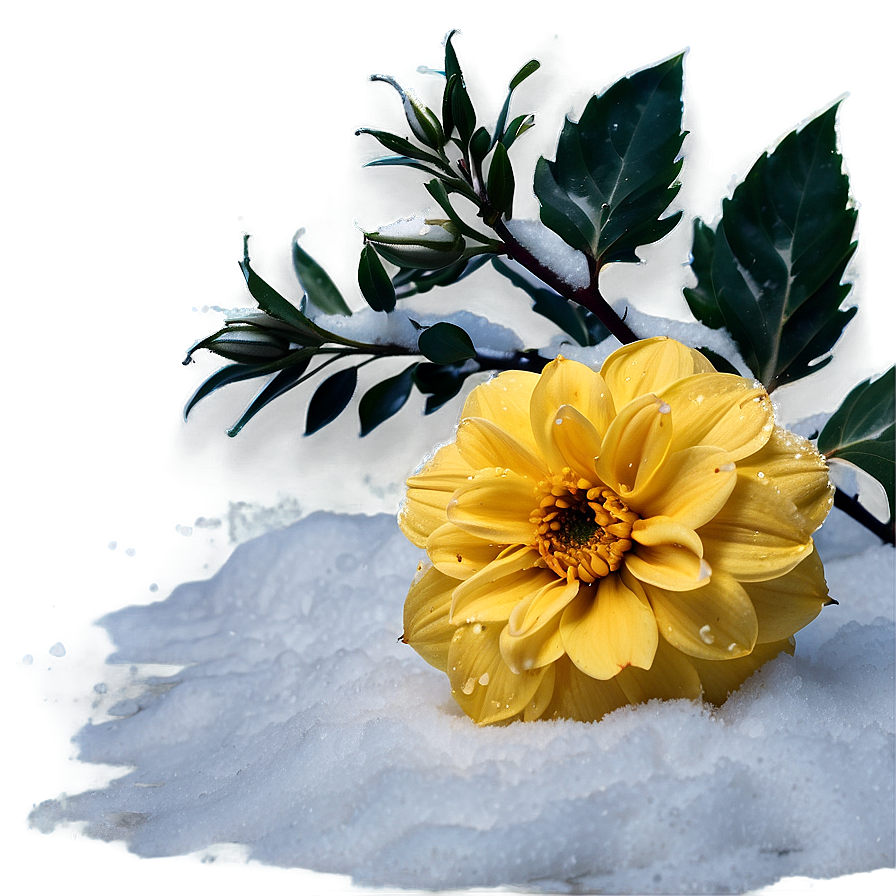 Aesthetic Flower In Snow Png Bcm41 PNG Image