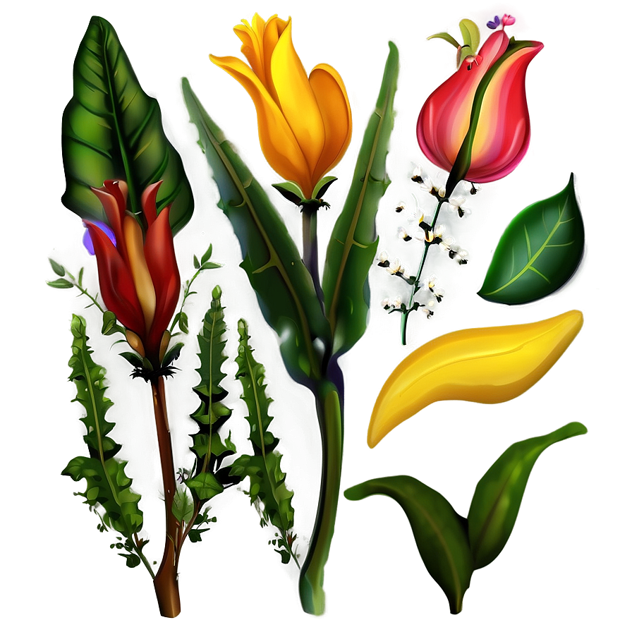 Aesthetic Flowers And Leaves Png 06282024 PNG Image