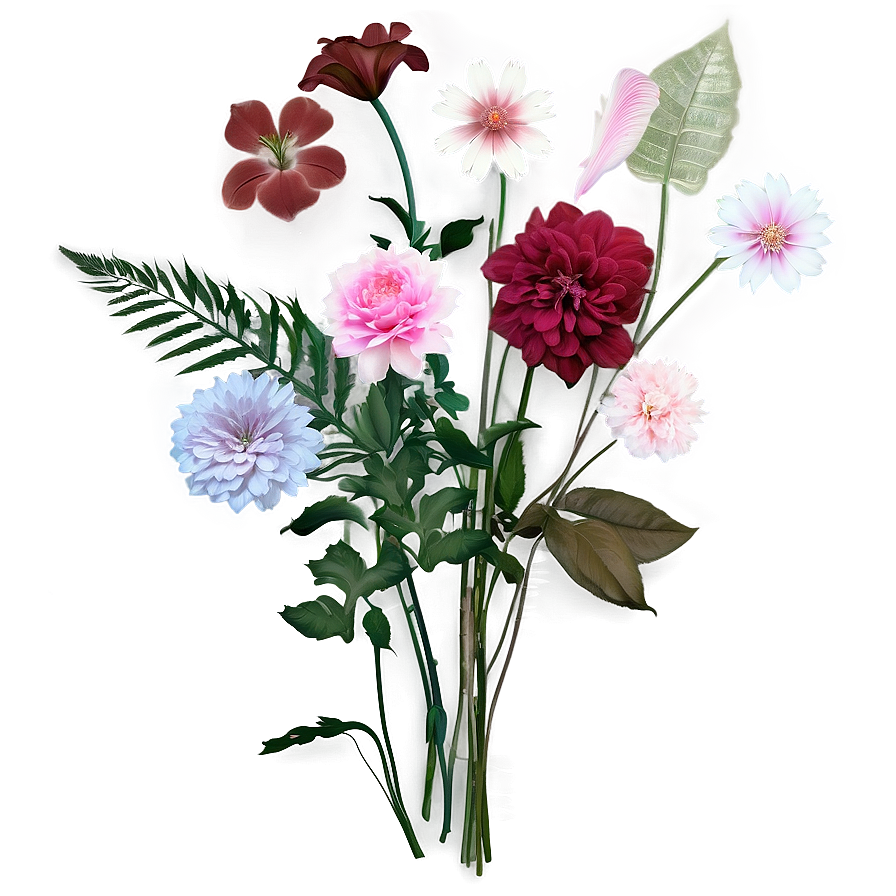 Aesthetic Flowers Bundle Png 12 PNG Image