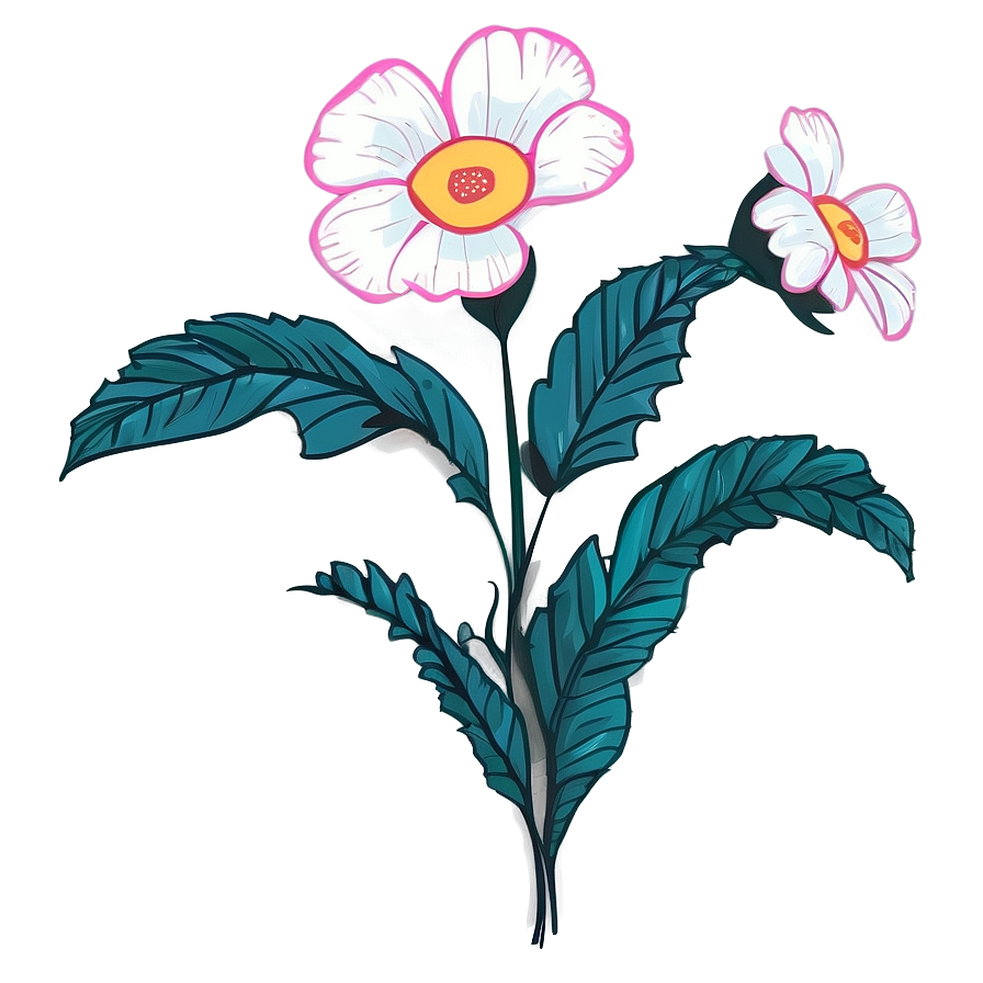 Aesthetic Flowers Illustration Png 30 PNG Image