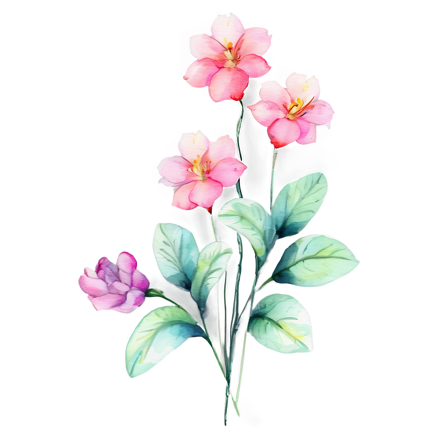 Aesthetic Flowers Watercolor Png Owq PNG Image