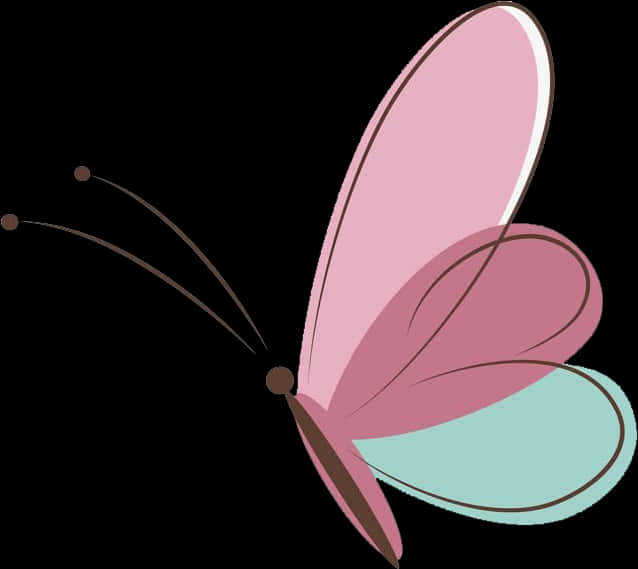 Aesthetic Pink Butterfly In Nature PNG Image