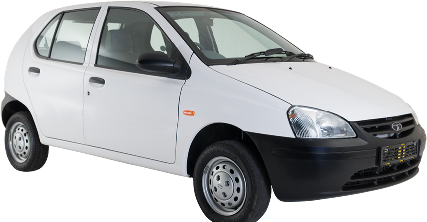 Affordable Compact Car White PNG Image