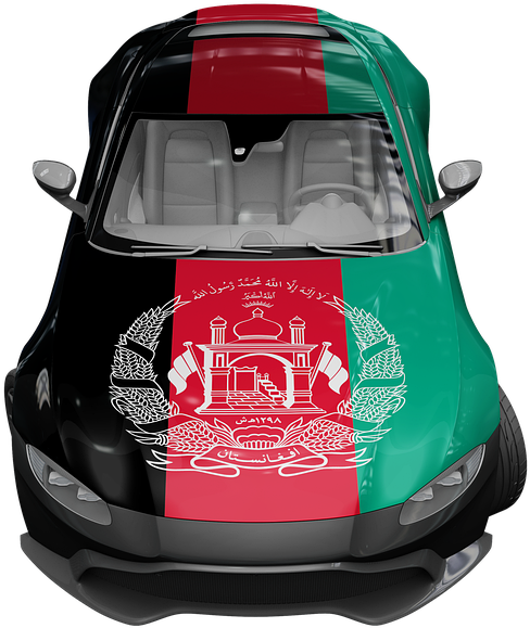 Afghanistan Flag Wrapped Car PNG Image