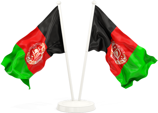 Afghanistan Flags Crossed Stand PNG Image