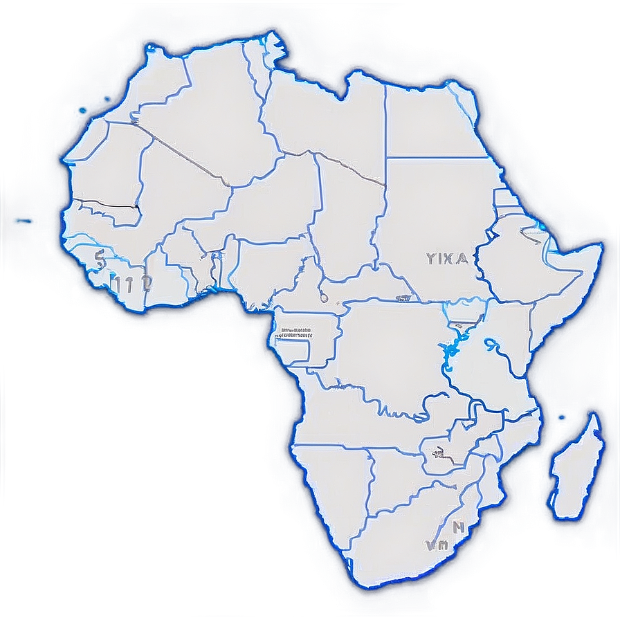 Africa Map Outline With Safari Theme Png Eku PNG Image