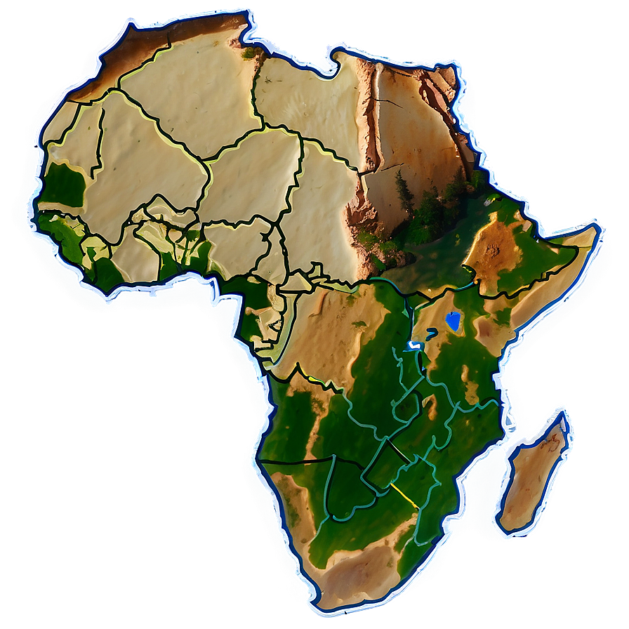 Africa Outline With Rivers Png Bdj PNG Image