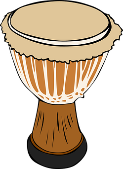 African Djembe Drum Illustration PNG Image