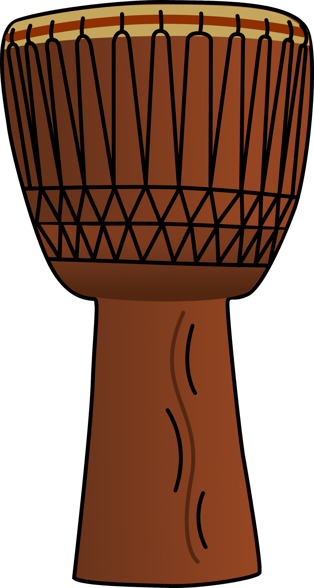 African Djembe Drum Illustration PNG Image