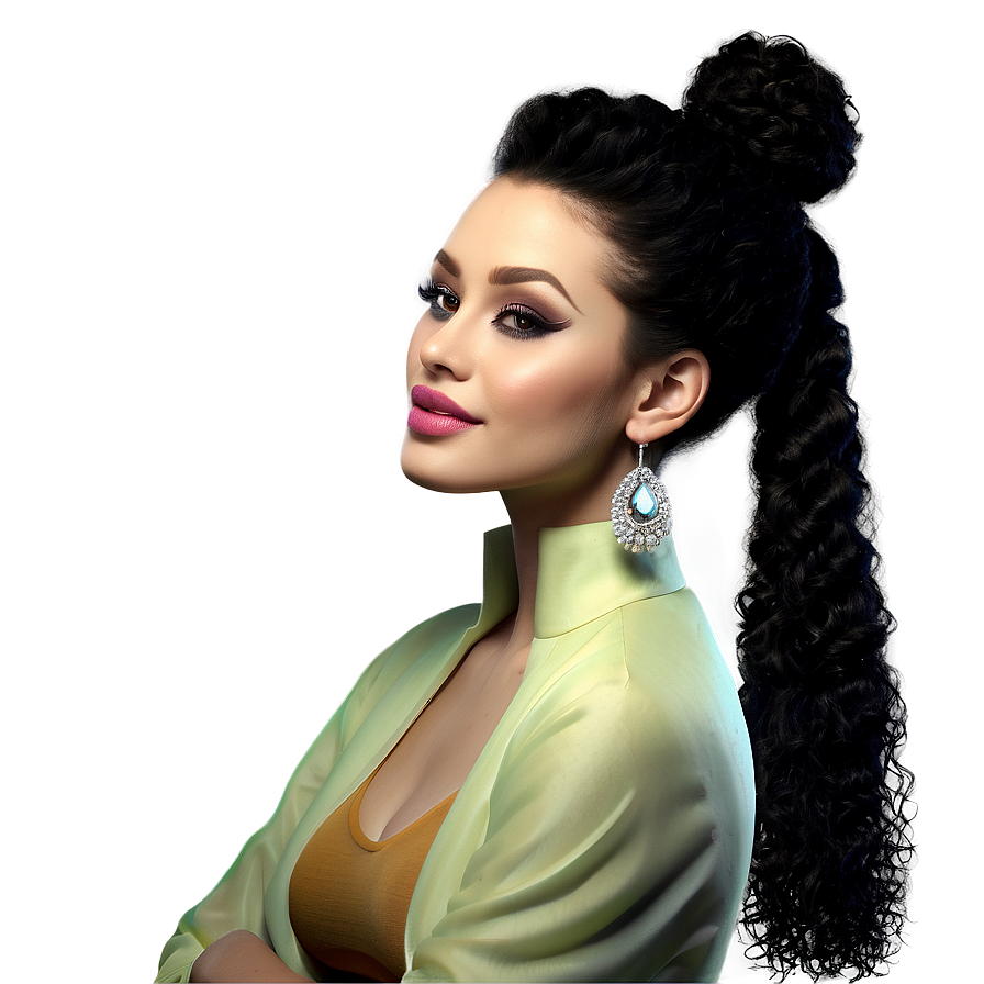 Afro Ponytail Style Png 06262024 PNG Image