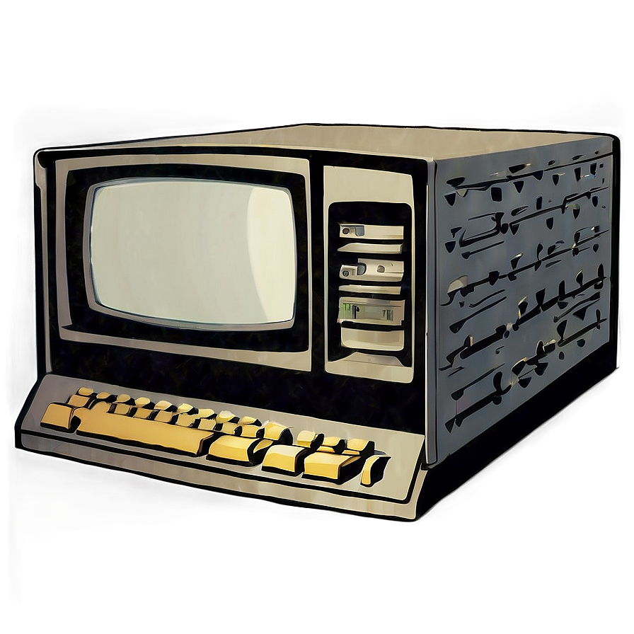 Aged Computer Illustration Png Bho PNG Image