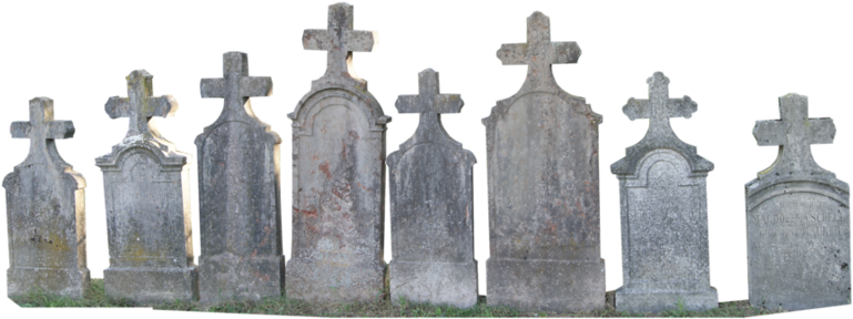 Aged Gravestones Row PNG Image