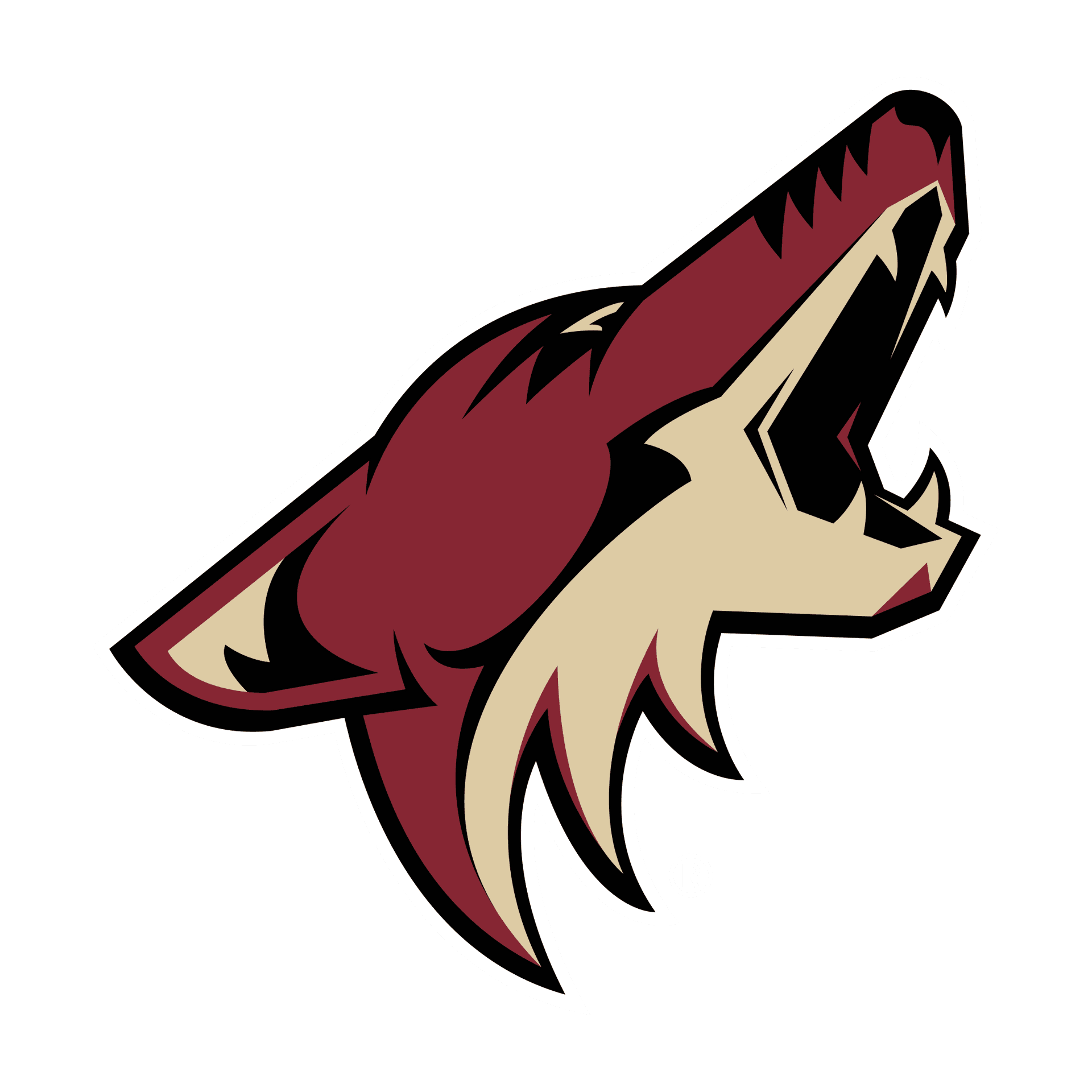 Aggressive Coyote Logo PNG Image