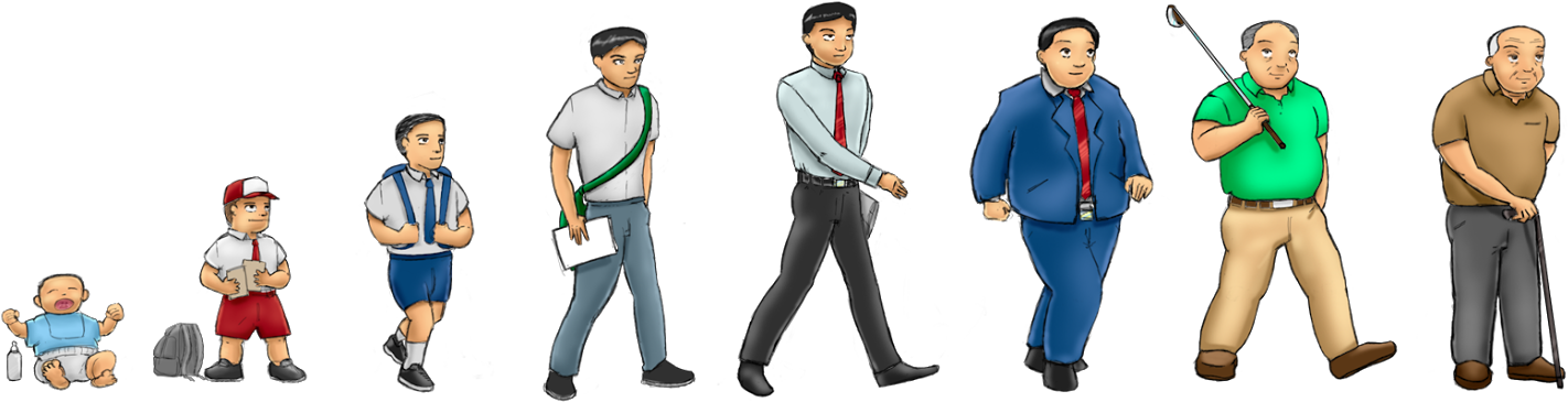 Aging Process Illustration PNG Image