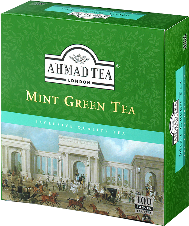 Ahmad Mint Green Tea Box PNG Image