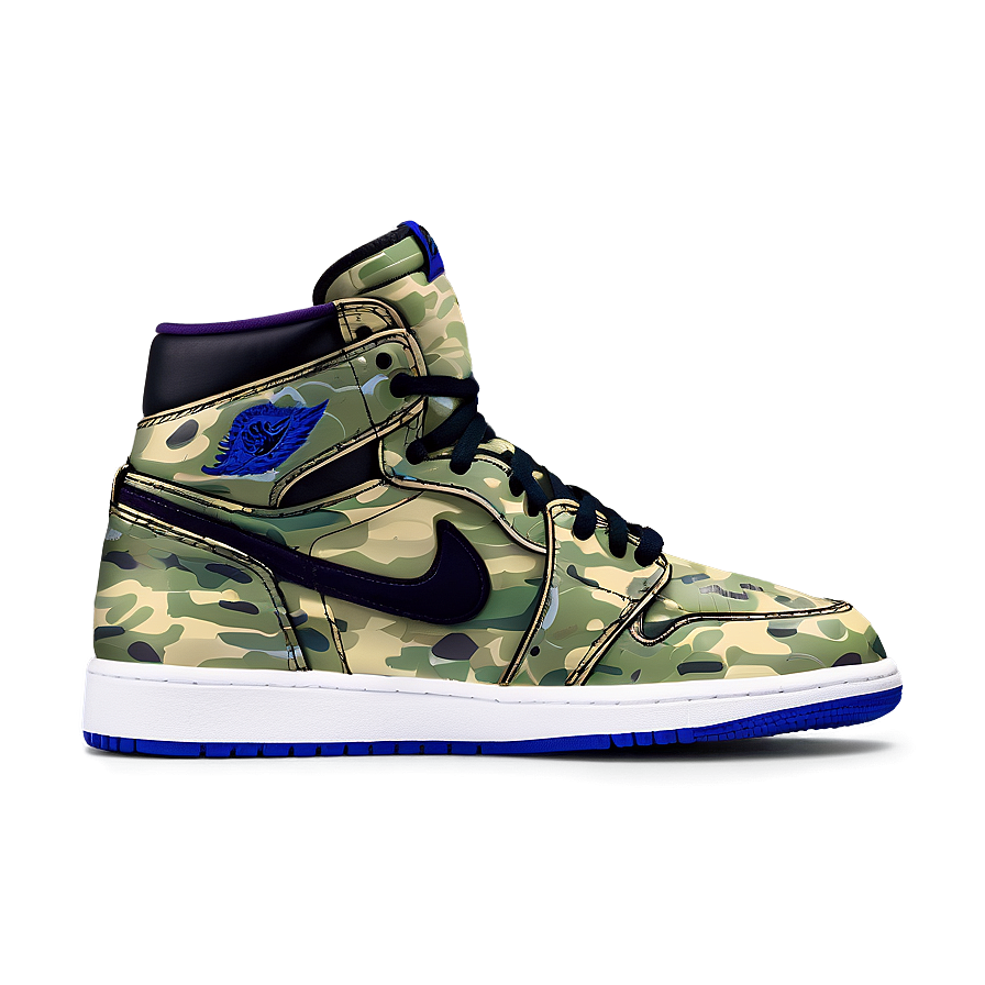 Air Jordan 1 Digital Camo Print Png 26 PNG Image