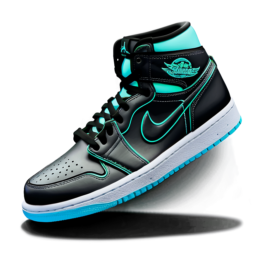 Air Jordan 1 Glow In The Dark Png Mdc PNG Image