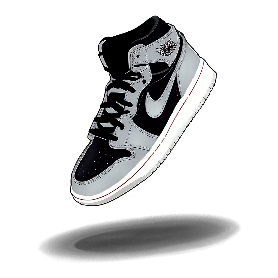 Air Jordan 1 Shadow Grey Png Fmb PNG Image