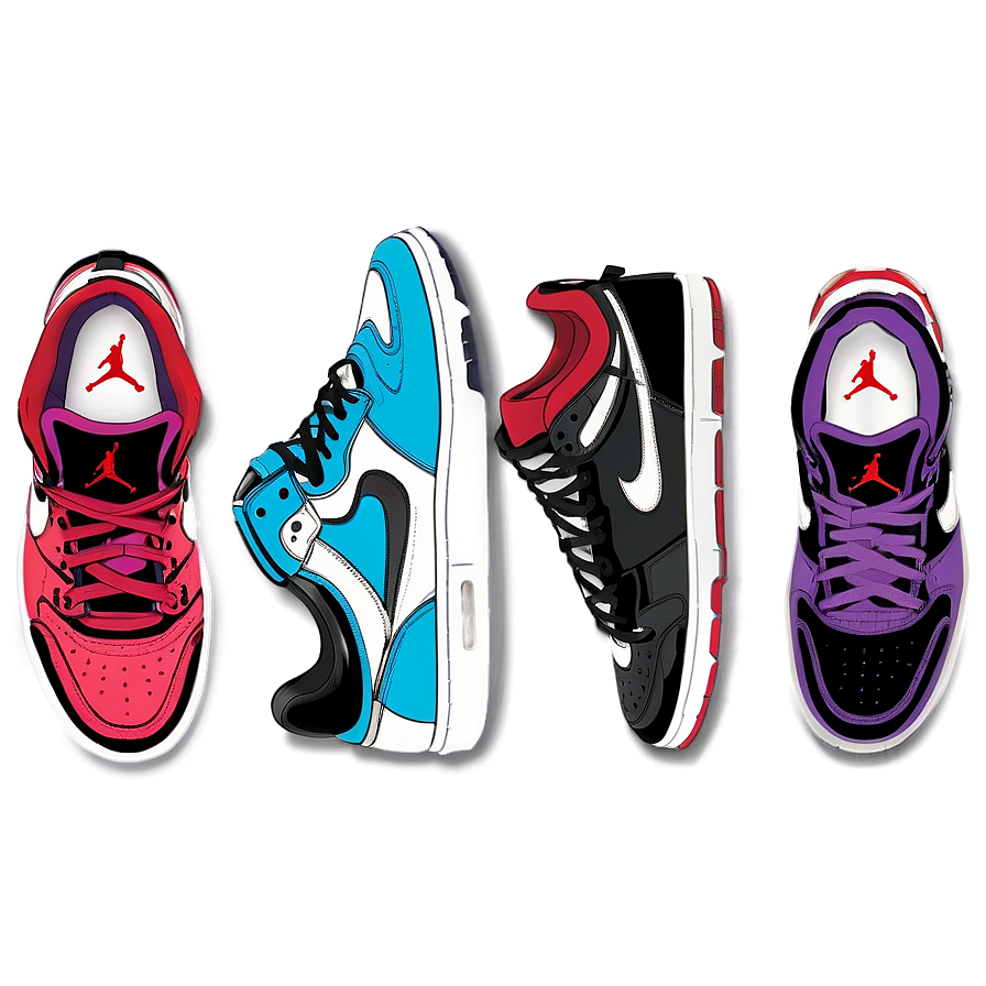 Air Jordan Sneaker Lineup Png Tjr82 PNG Image