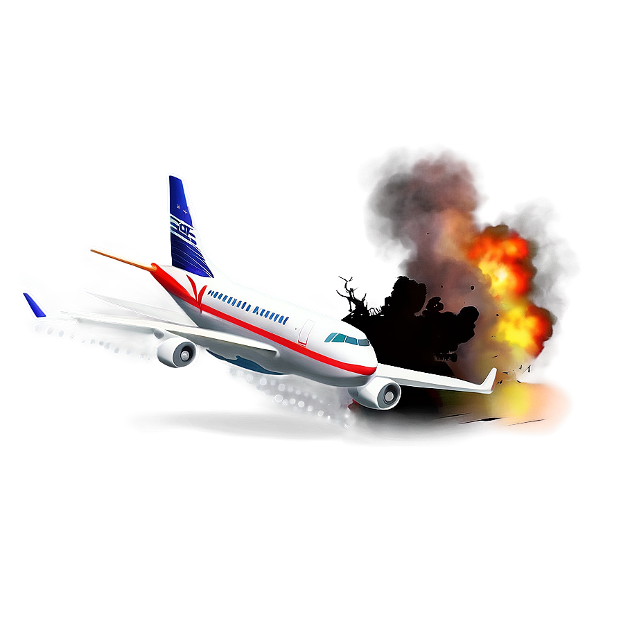 Airplane Crash Illustration Png Win65 PNG Image