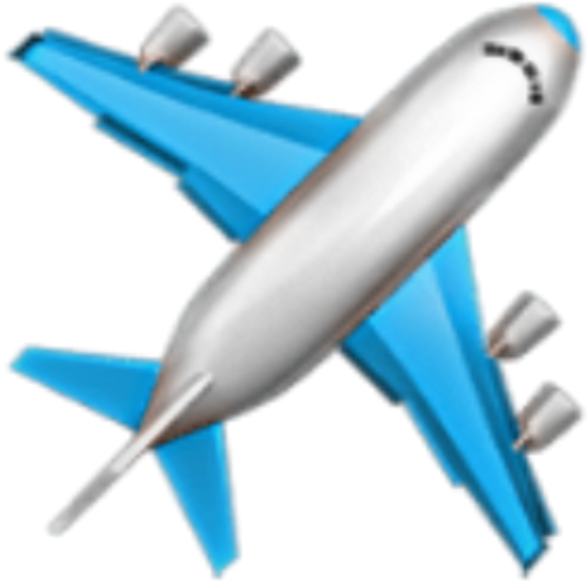 Airplane Emoji Illustration PNG Image